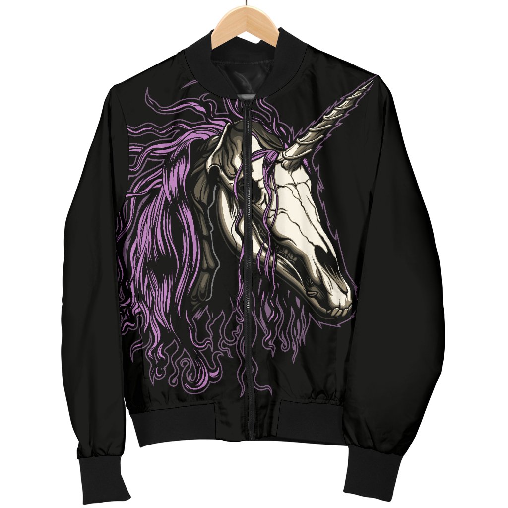 Unicorn Skull Head Women Casual Bomber Jacket