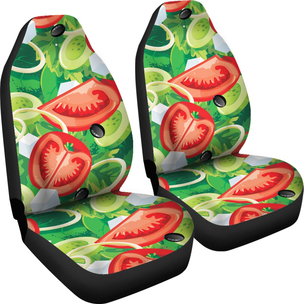 Vegan Salad Themed Design Print Universal Fit Car Seat Covers-JorJune