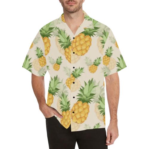 Yellow Neon Pineapple Hawaiian Print Men's Sweatshirt