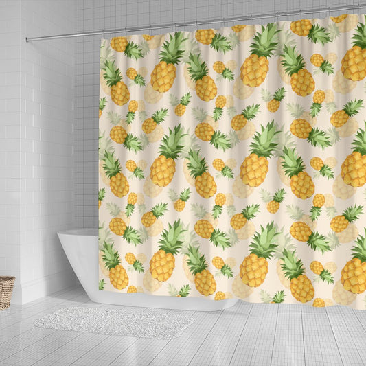 Vintage Pineapple Tropical Shower Curtain