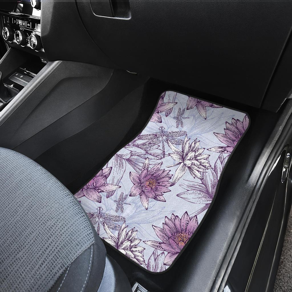 Water Lily Pattern Print Design WL01 Car Floor Mats-JORJUNE.COM