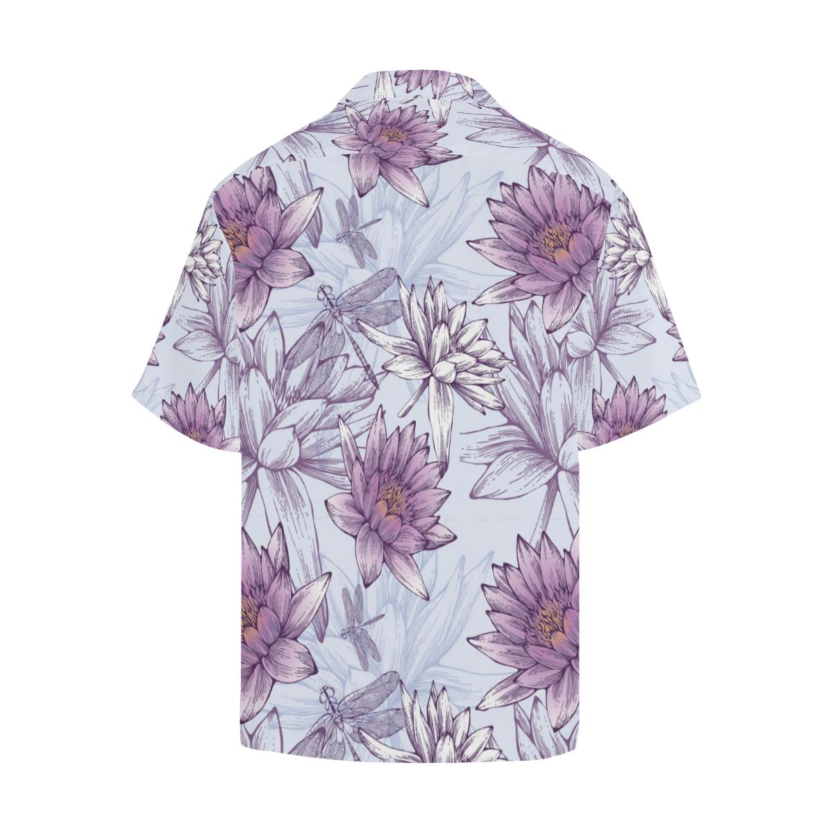 Water Lily Pattern Print Design WL01 Men Hawaiian Shirt-JorJune