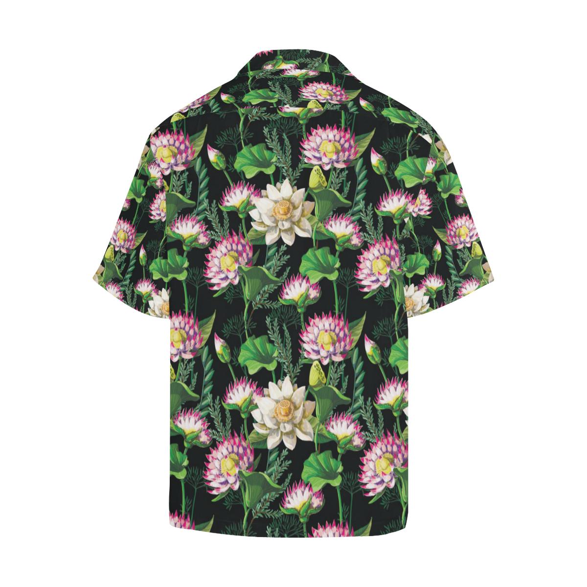 Water Lily Pattern Print Design WL010 Men Hawaiian Shirt-JorJune