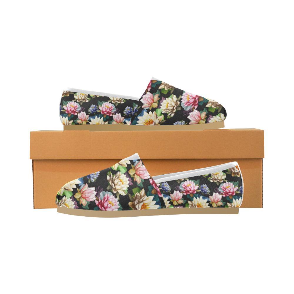 Water Lily Pattern Print Design WL02 Women Casual Shoes-JorJune.com
