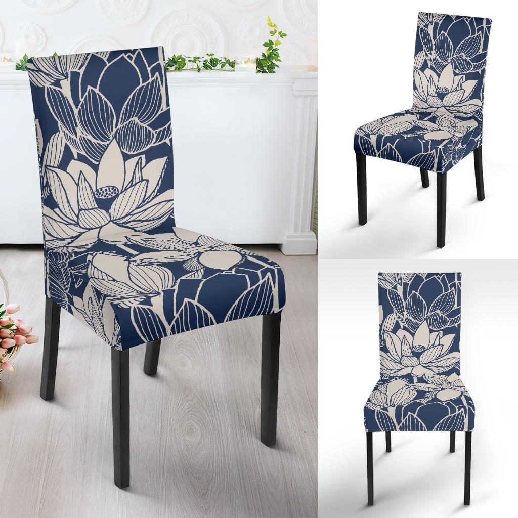Water Lily Pattern Print Design WL04 Dining Chair Slipcover-JORJUNE.COM