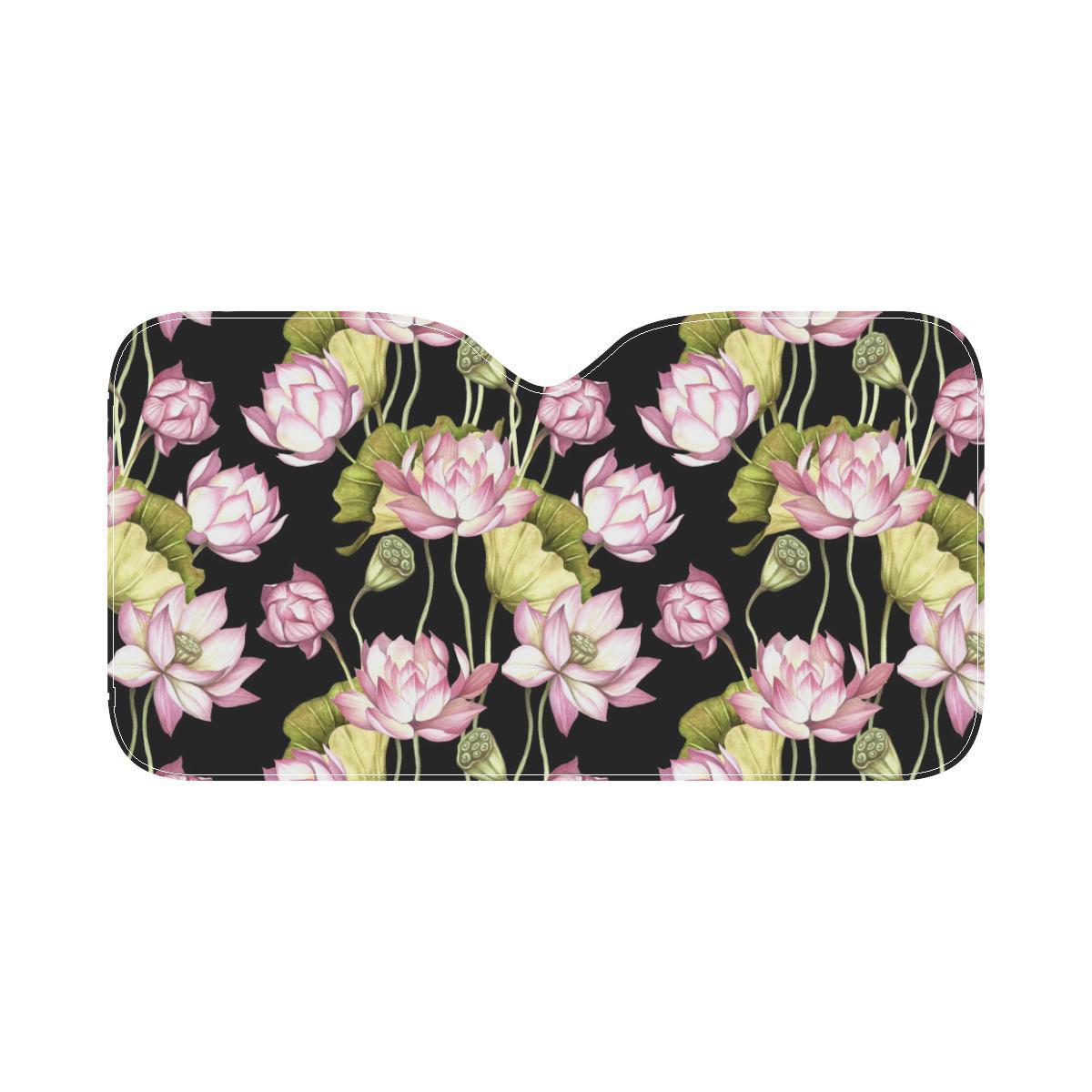Water Lily Pattern Print Design WL06 Car Sun Shade-JorJune