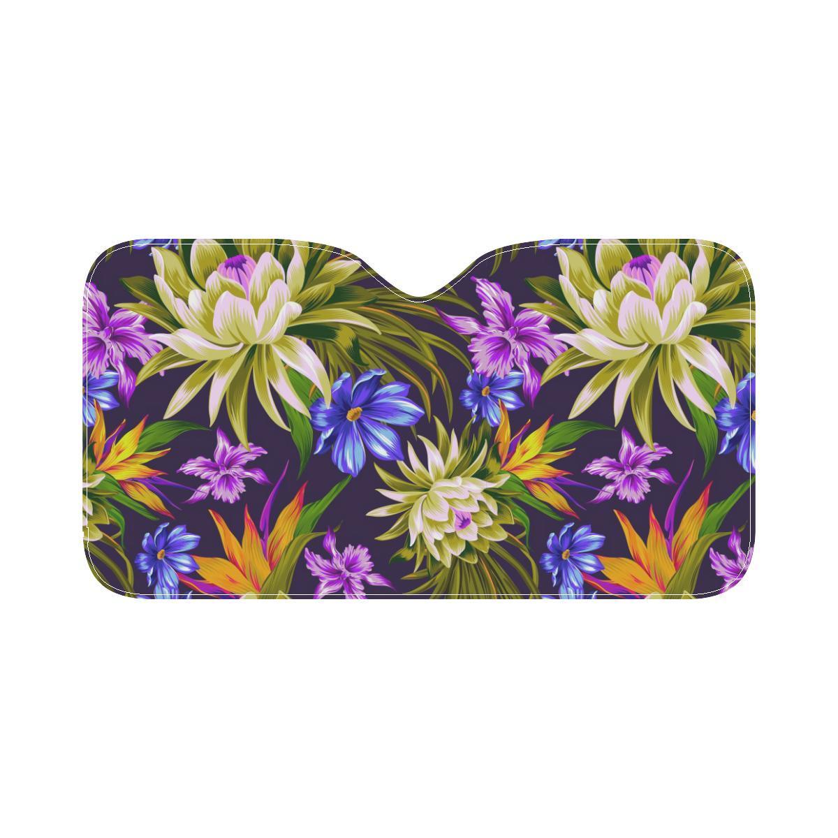 Water Lily Pattern Print Design WL08 Car Sun Shade-JorJune