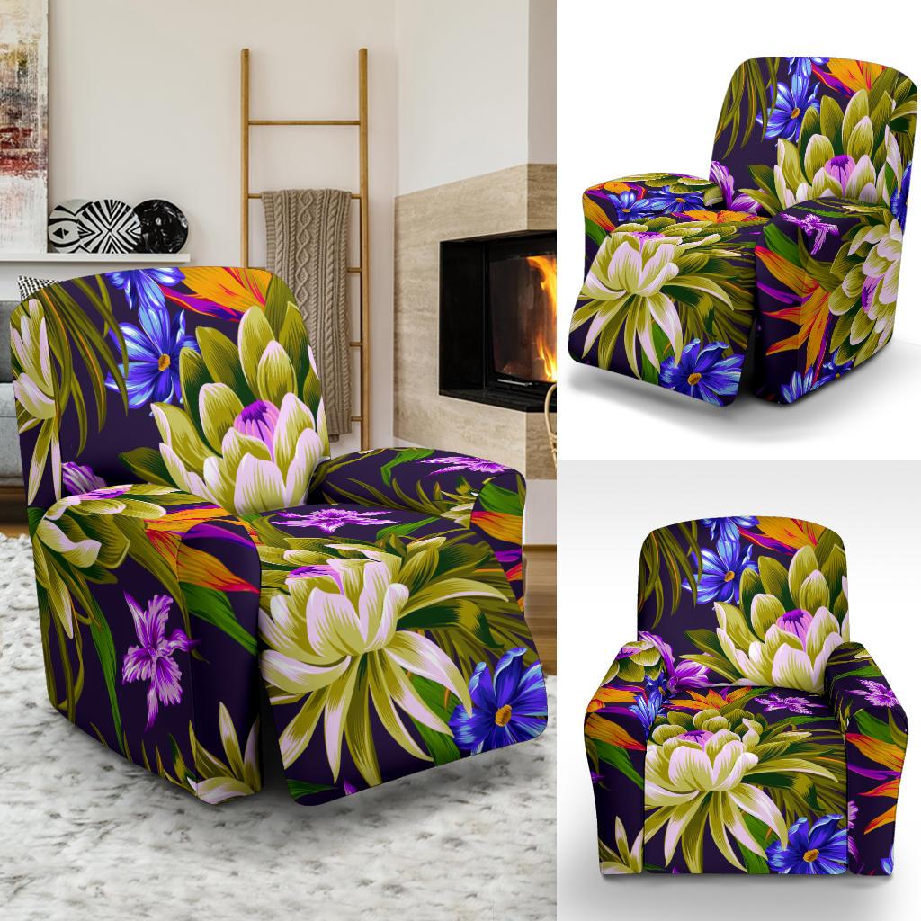 Water Lily Pattern Print Design WL08 Recliner Slipcover-JORJUNE.COM