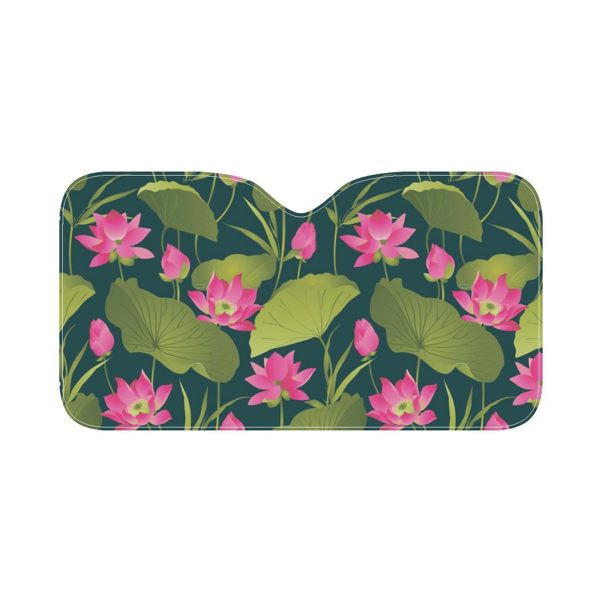 Water Lily Pattern Print Design WL09 Car Sun Shade-JorJune