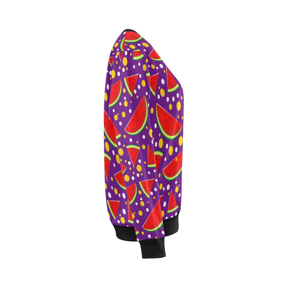 Watermelon Pattern Print Design WM010 Women Long Sleeve Sweatshirt-JorJune