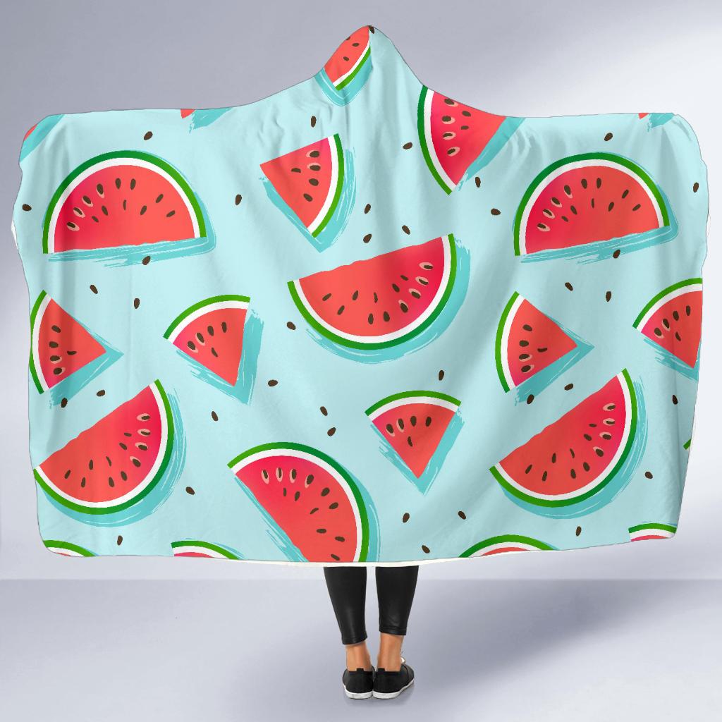 Watermelon Pattern Print Design WM03 Hooded Blanket-JORJUNE.COM