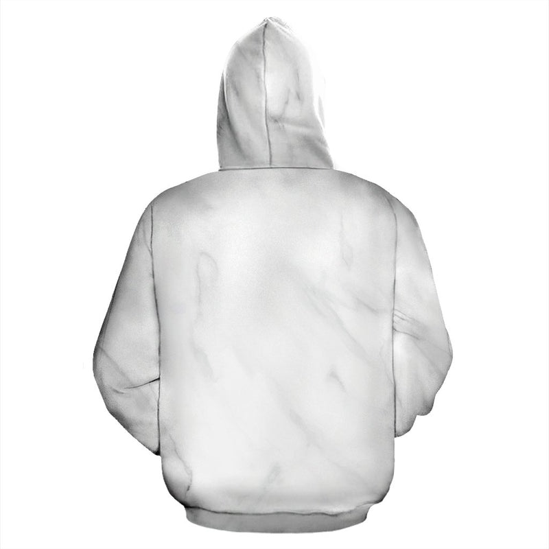 White Marble All Over Print Hoodie
