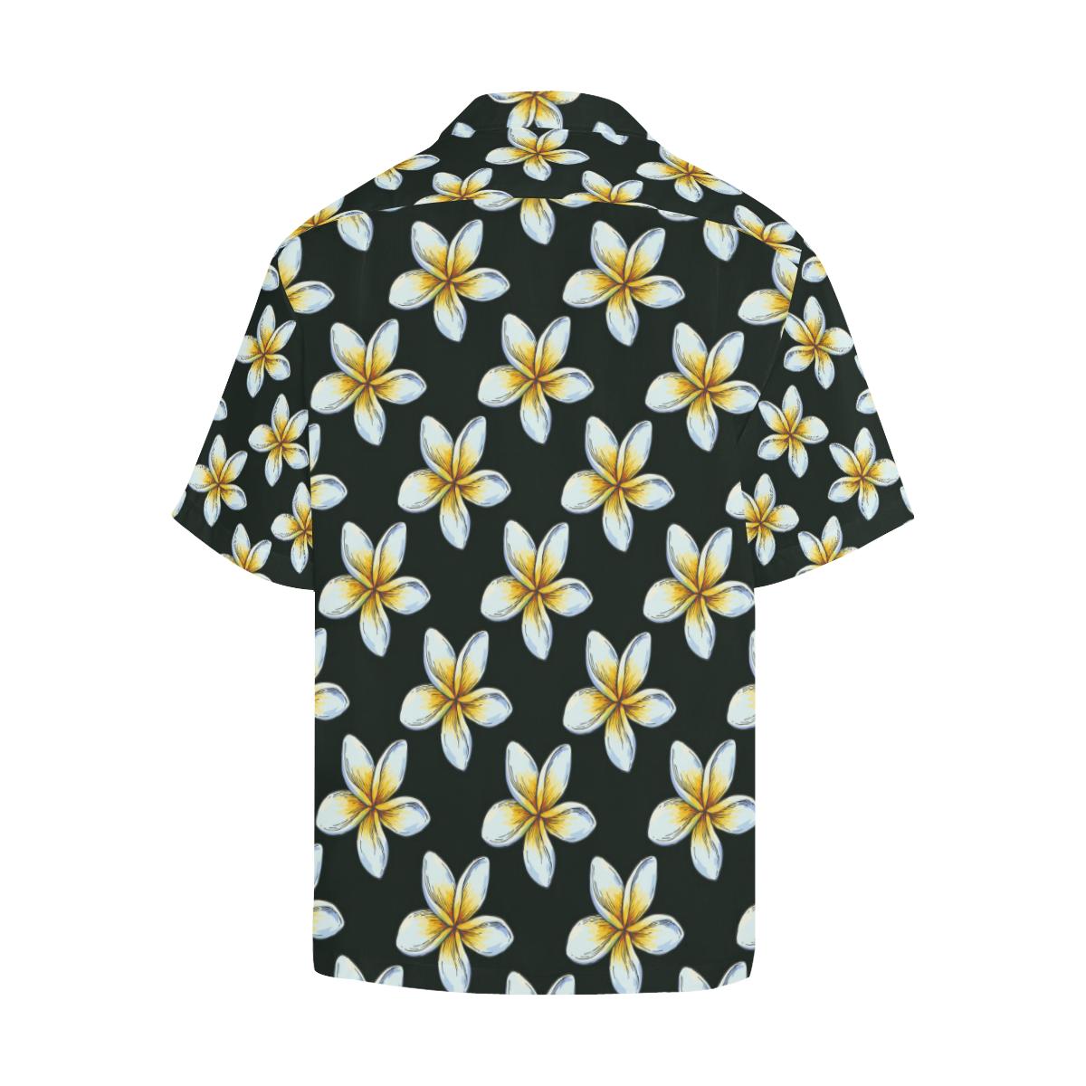 White Plumeria Pattern Print Design PM022 Men Hawaiian Shirt-JorJune