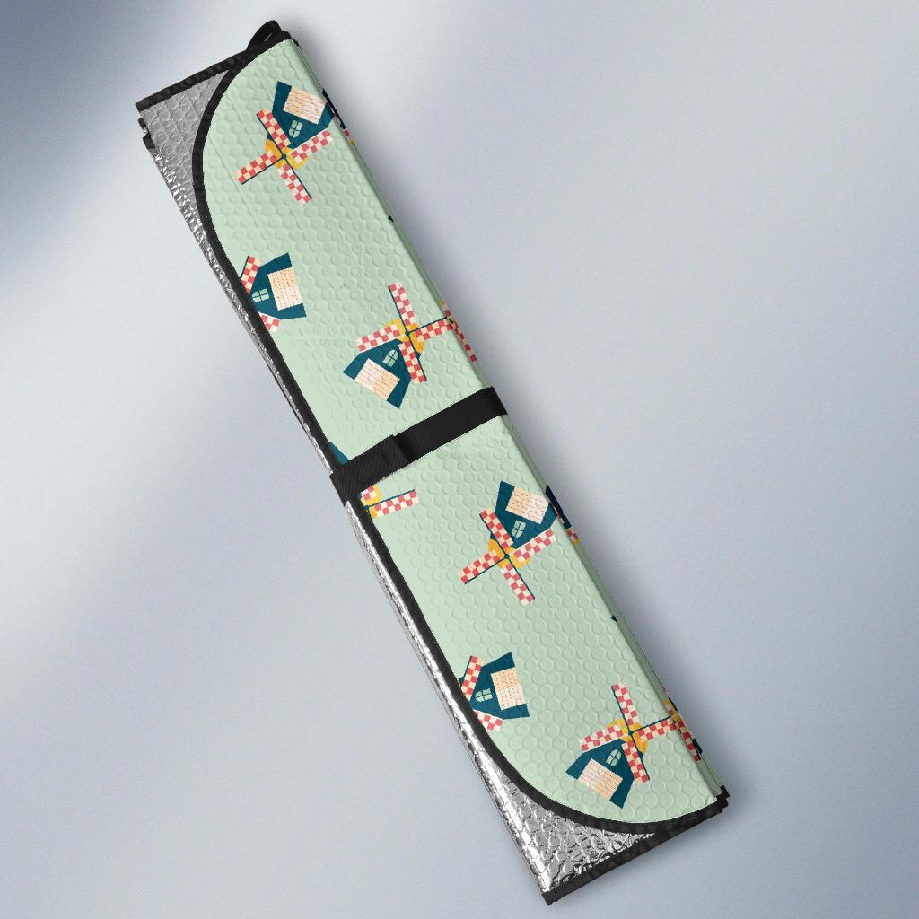 Windmill Pattern Print Design 02 Car Sun Shades-JORJUNE.COM