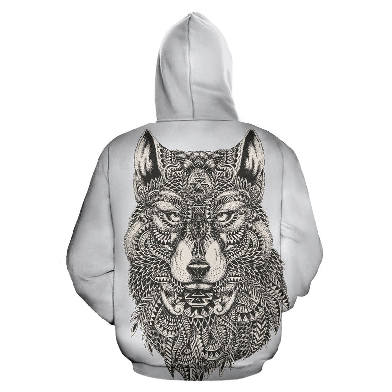 Wolf Tribal All Over Print Hoodie