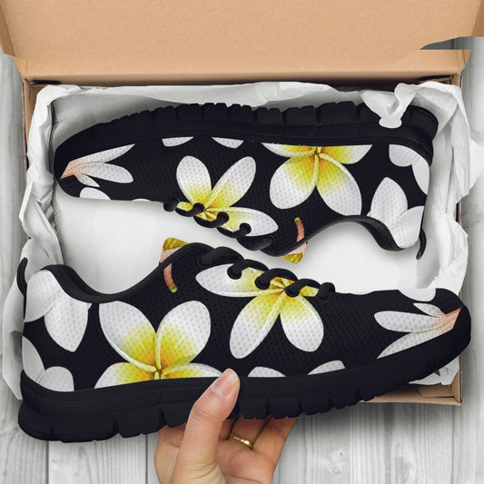 Yellow Plumeria Hawaiian Flower Women Sneakers
