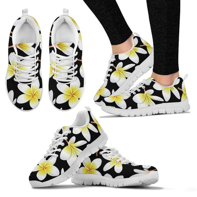 Yellow Plumeria Hawaiian Flower Women Sneakers