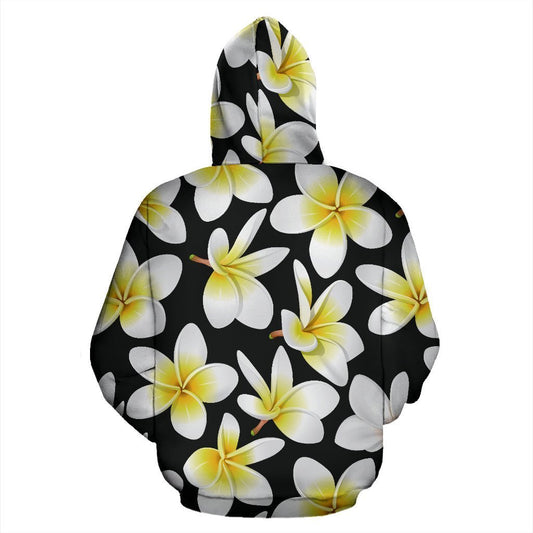 Yellow Plumeria Hawaiian Flower Women Men Zip Up Hoodie