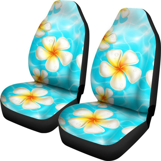 Floral Hawaiian tropical Plumeria Universal Fit Car Seat Covers
