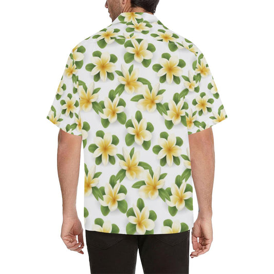 Yellow Plumeria Pattern Print Design PM012 Men Hawaiian Shirt-JorJune