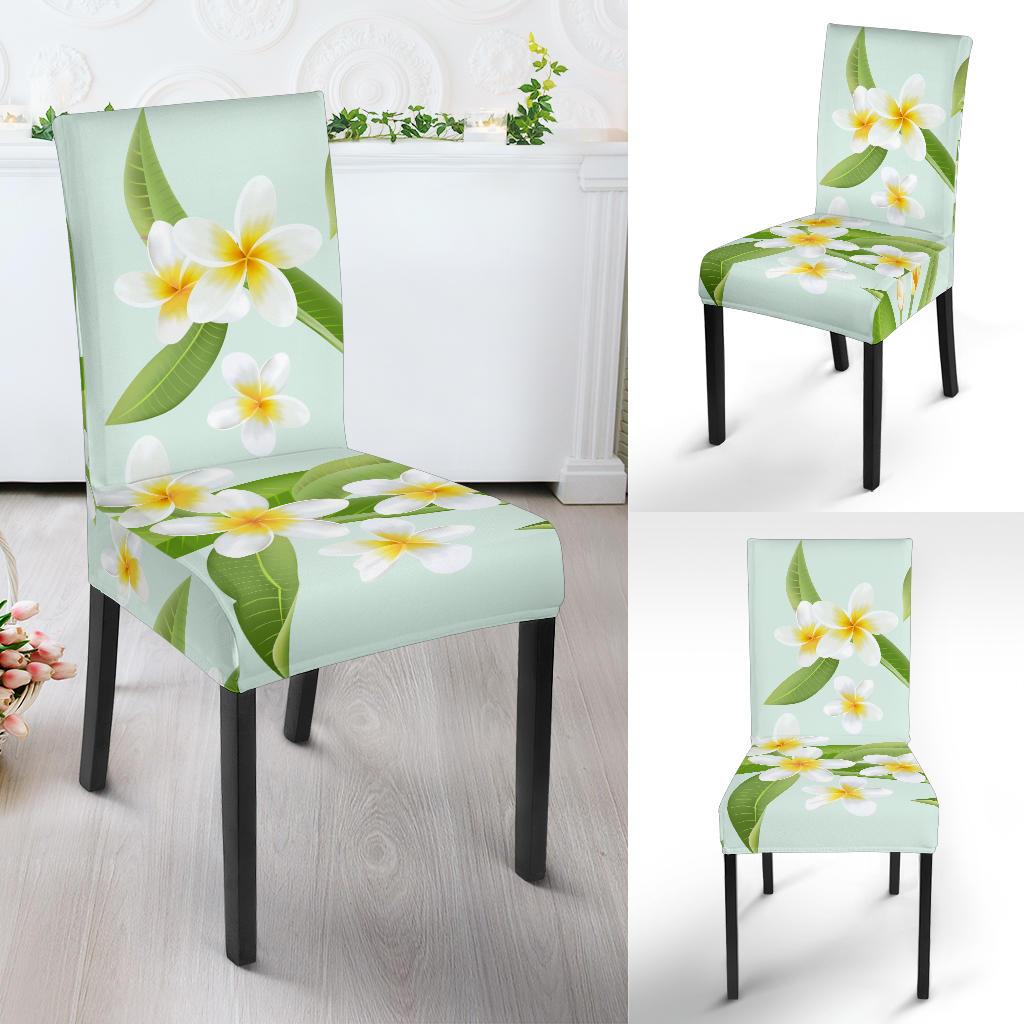 Yellow Plumeria Pattern Print Design PM024 Dining Chair Slipcover-JORJUNE.COM