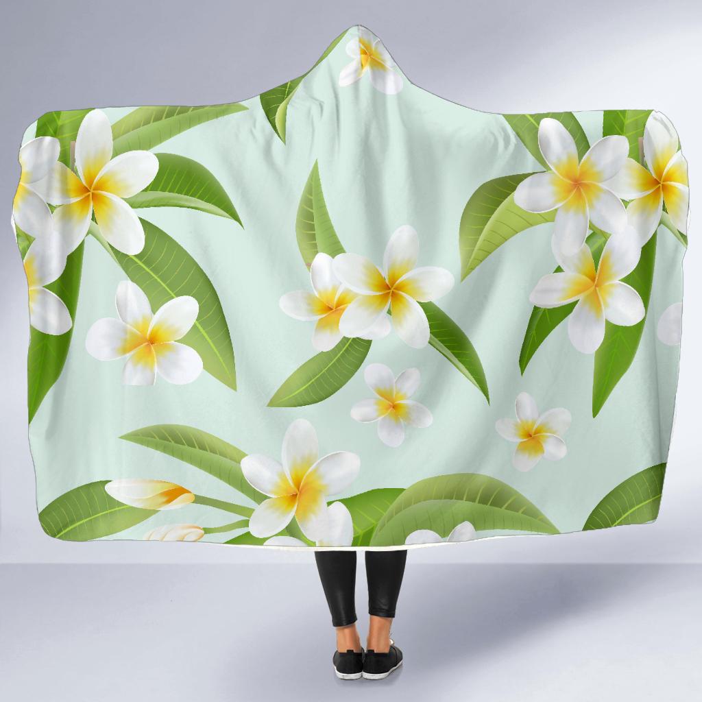 Yellow Plumeria Pattern Print Design PM024 Hooded Blanket-JORJUNE.COM