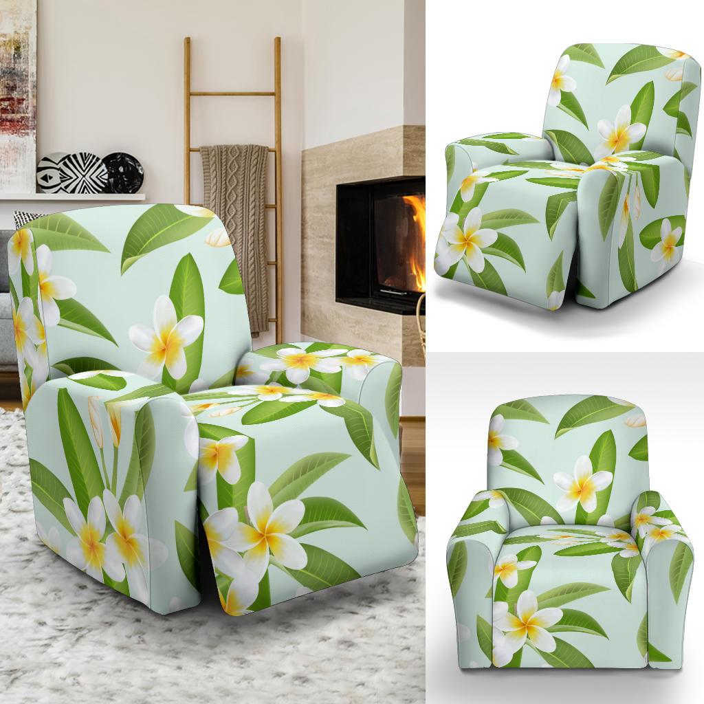 Yellow Plumeria Pattern Print Design PM024 Recliner Slipcover-JORJUNE.COM