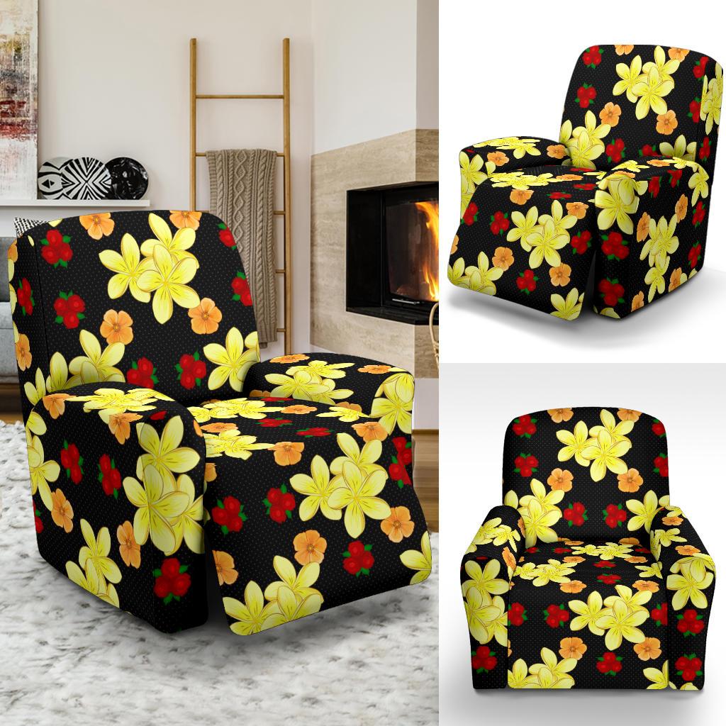 Yellow Plumeria Pattern Print Design PM04 Recliner Slipcover-JORJUNE.COM