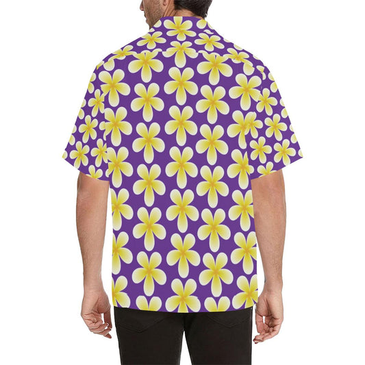 Yellow Plumeria Pattern Print Design PM05 Men Hawaiian Shirt-JorJune