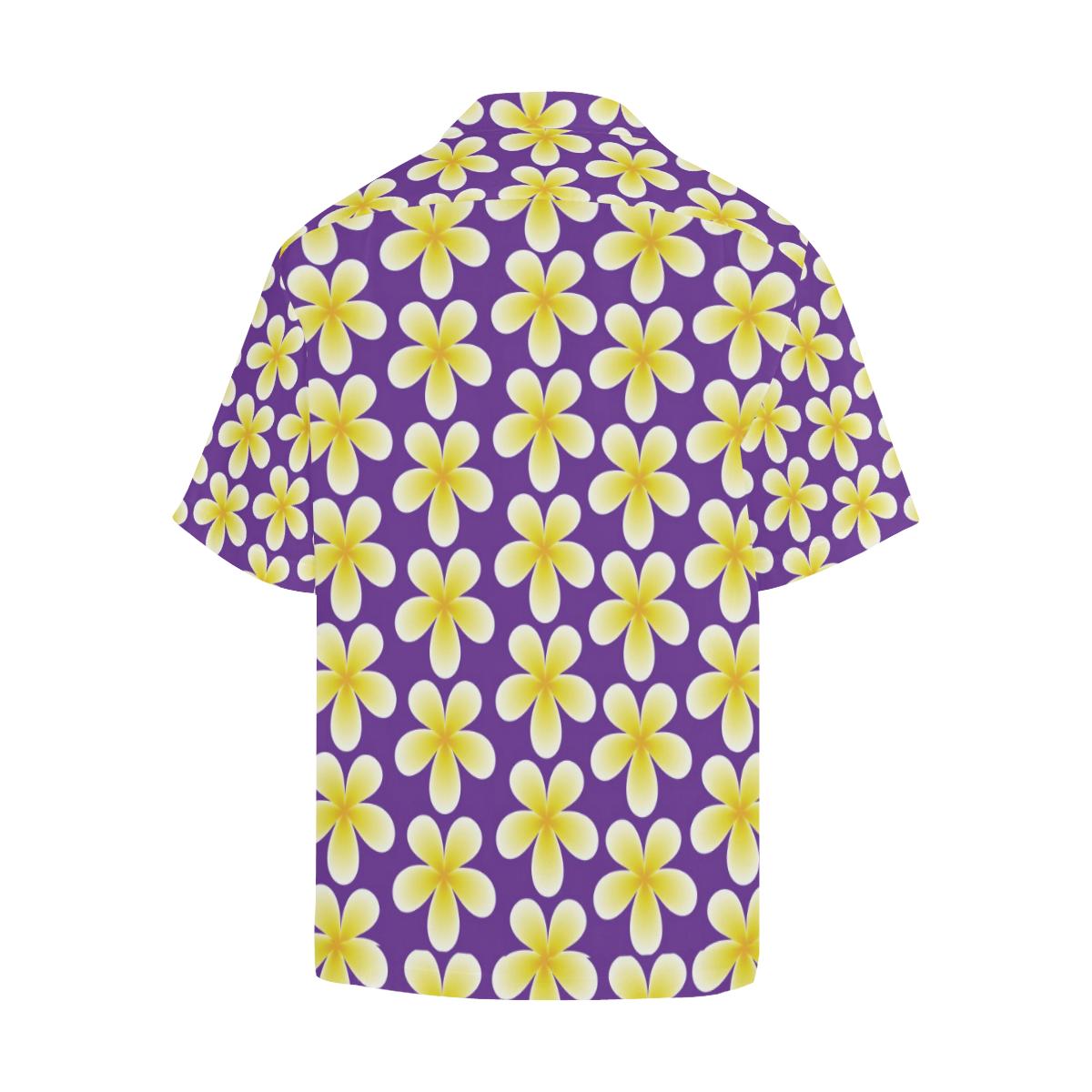 Yellow Plumeria Pattern Print Design PM05 Men Hawaiian Shirt-JorJune