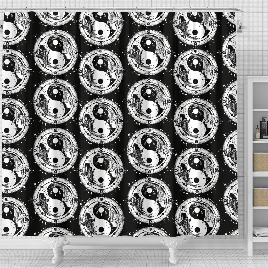Yin Yang Koi Fish Shower Curtain