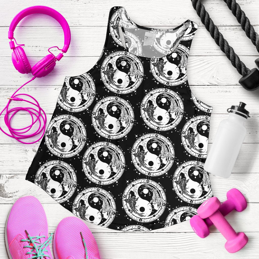Yin Yang Koi Fish Women Racerback Tank Top