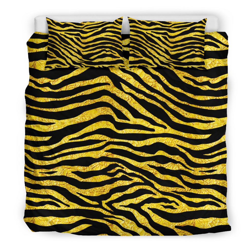 zebra Gold Duvet Cover Bedding Set