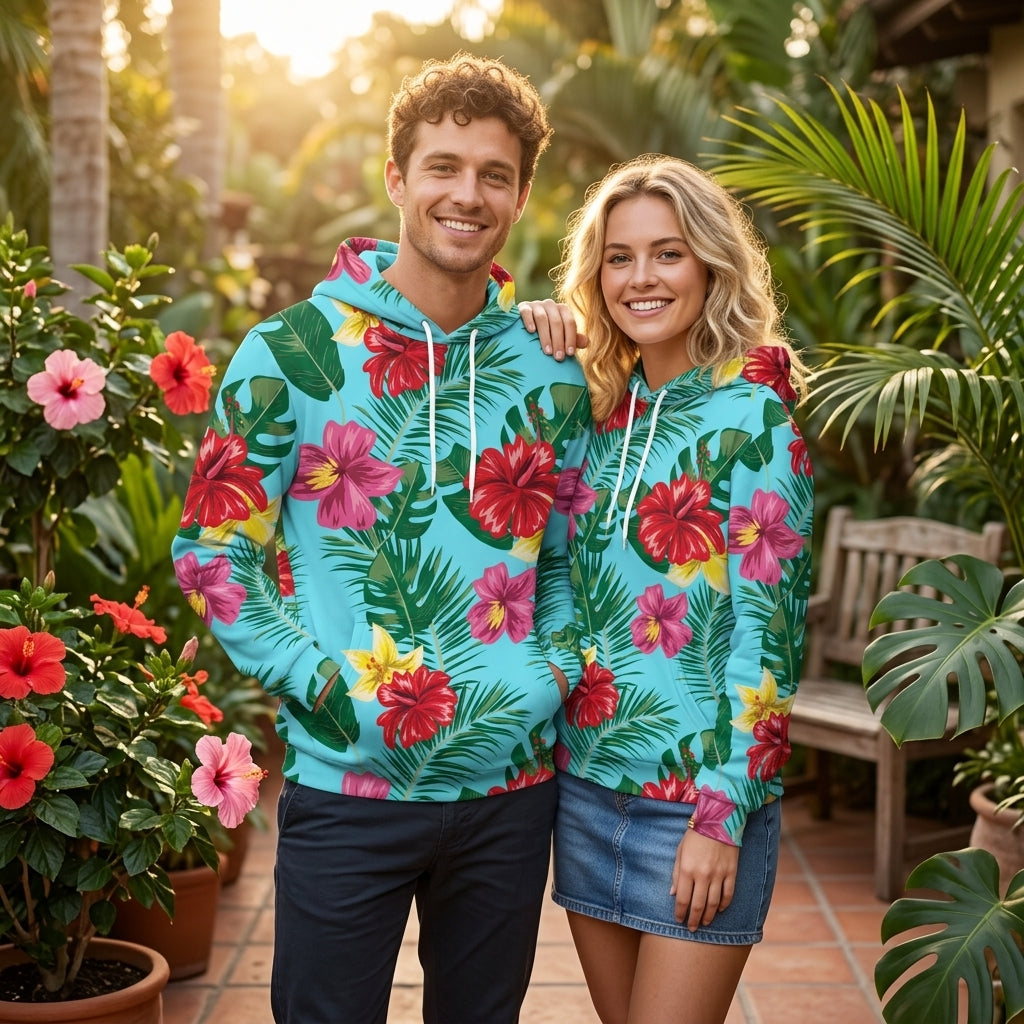 Hibiscus All Over Print Hoodie