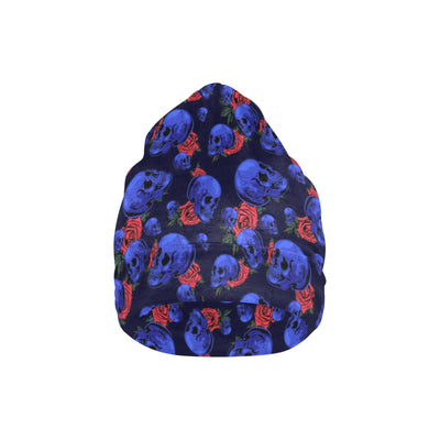 Skull Roses Neon Design Themed Print Unisex Beanie