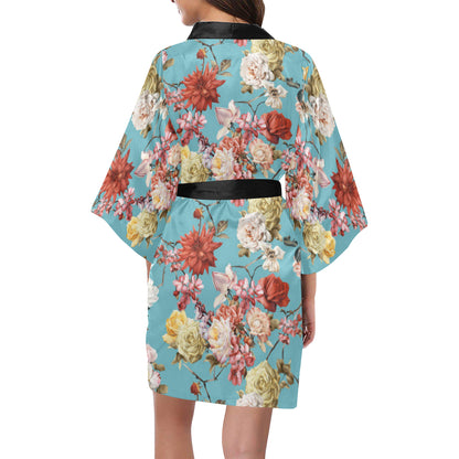 Summer Floral Pattern Print Design SF05 Women's Short Kimono