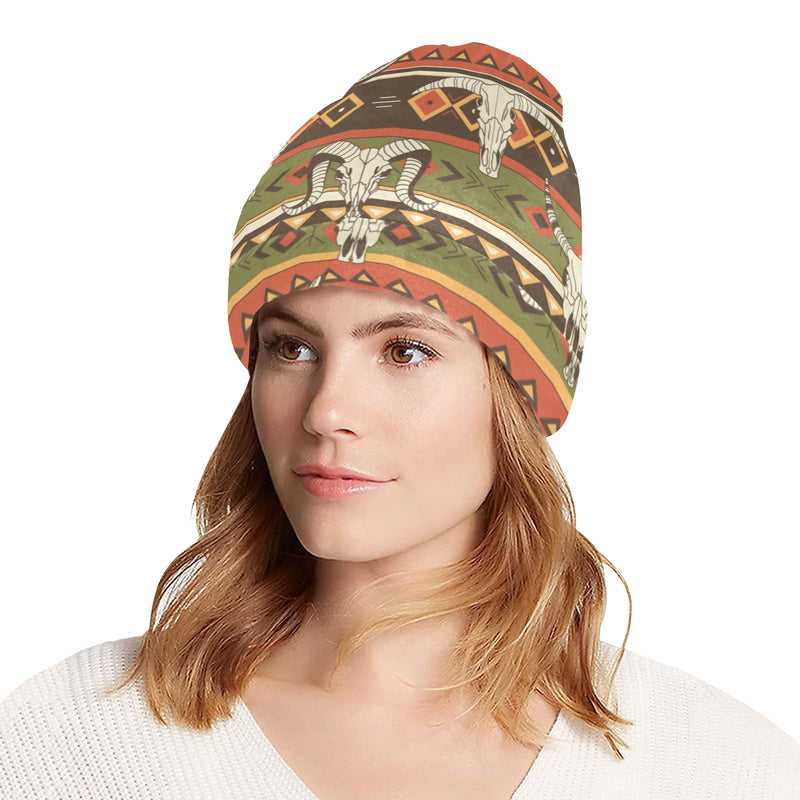 American indian Skull Animal Unisex Beanie