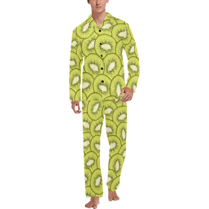Kiwi Pattern Print Design KW07 Men's Long Sleeve Pajama Set