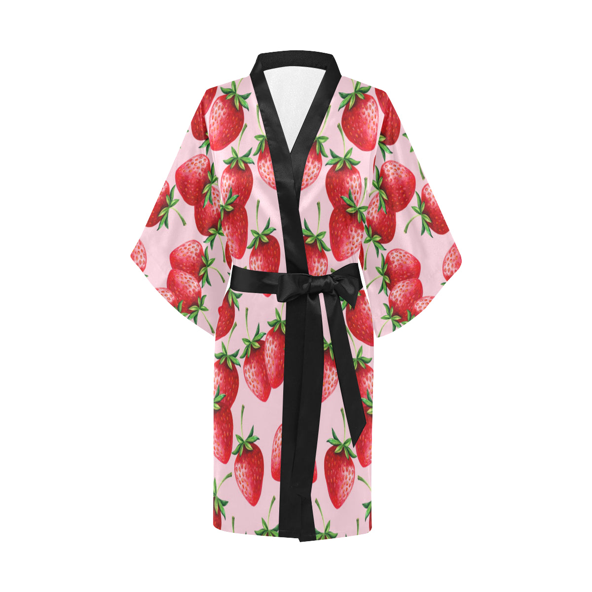 Strawberry Pattern Print Design SB03 Women's Short Kimono