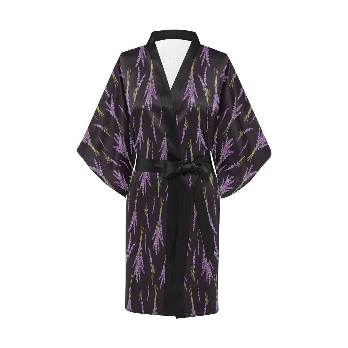 Lavender Pattern Print Design LV05 Women's Short Kimono