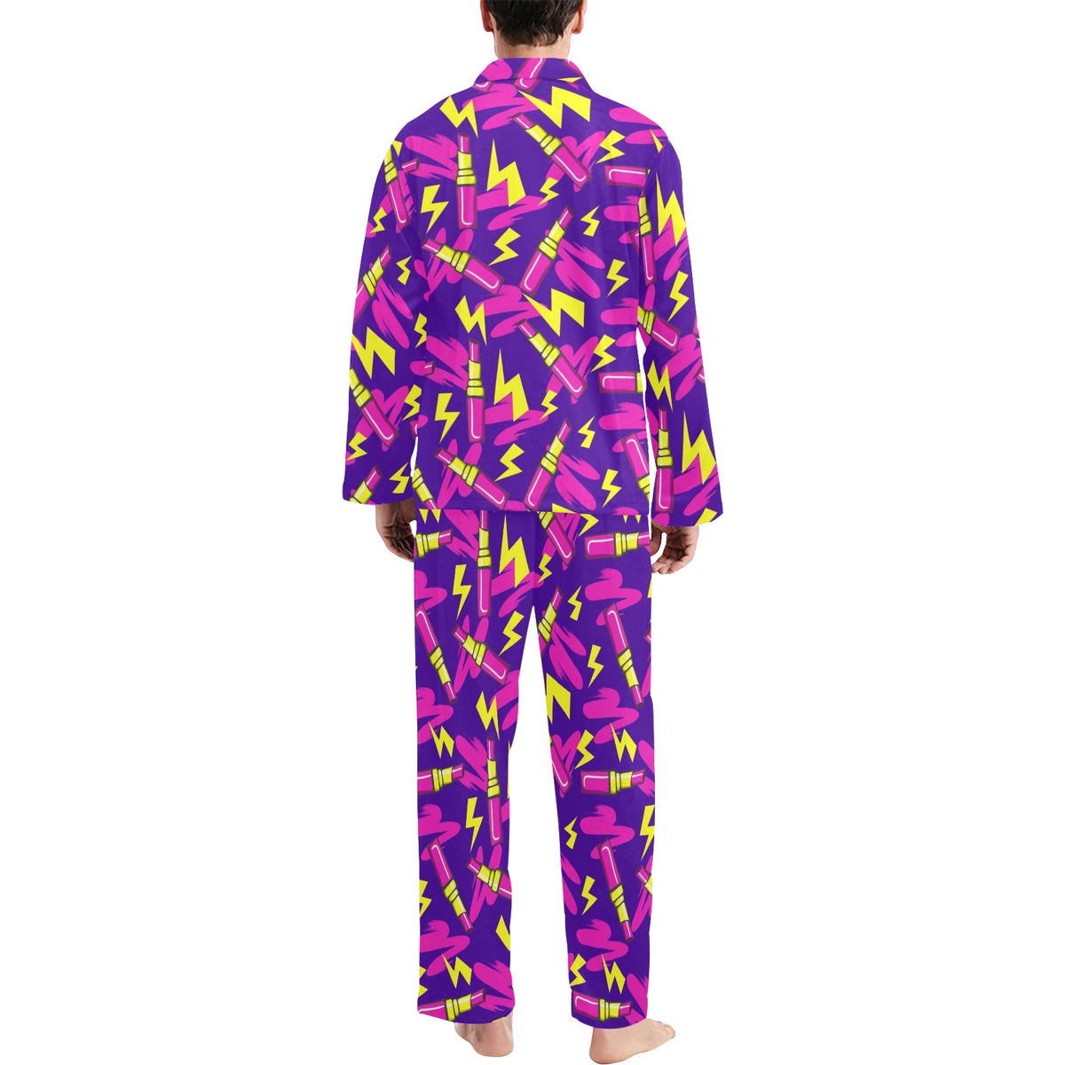 Lipstick Pattern Print Design LT04 Men's Long Sleeve Pajama Set