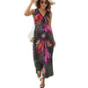 Hibiscus Pattern Print Design HB014 Sleeveless Long Dress