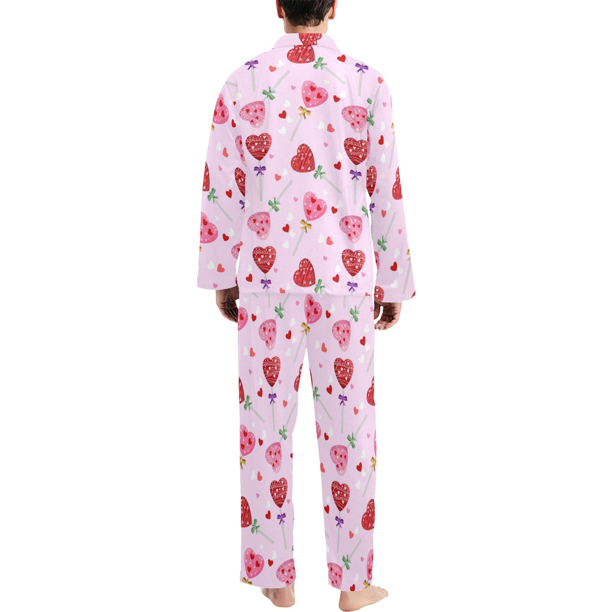 Lollipop Pattern Print Design LL07 Men's Long Sleeve Pajama Set