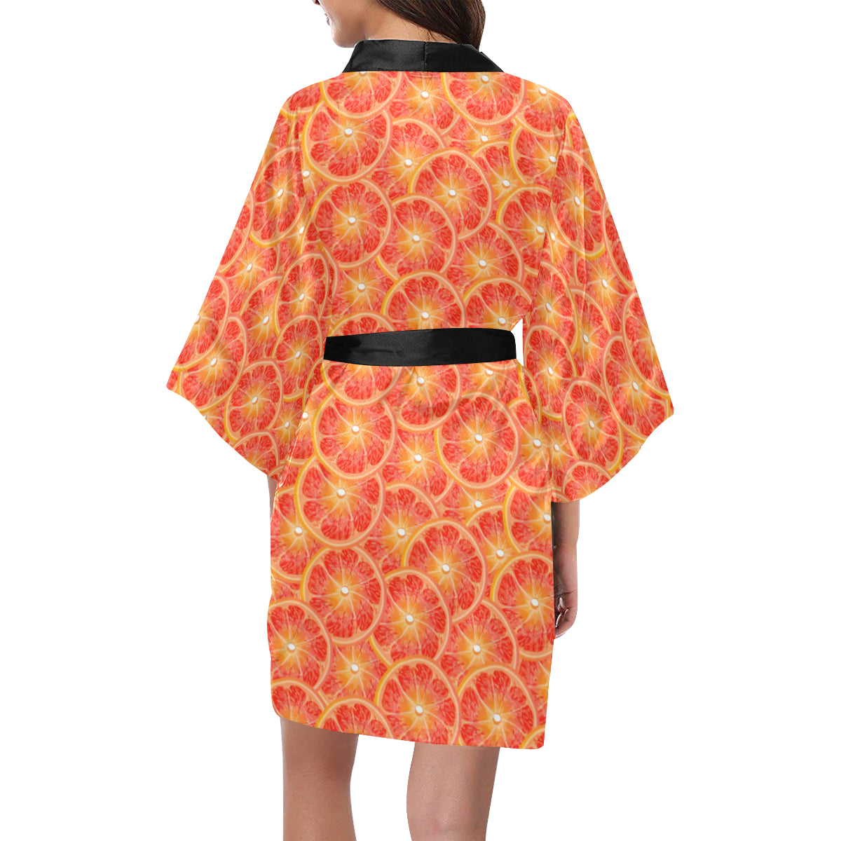 Grapefruit Pattern Print Design GF06 Women's Short Kimono