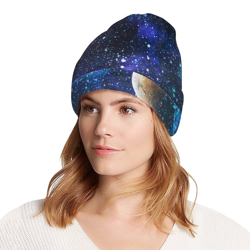 Galaxy Stardust Planet Space Print Unisex Beanie