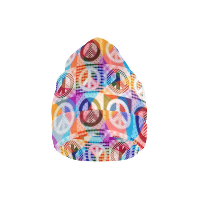 Peace Sign Patchwork Design Print Unisex Beanie