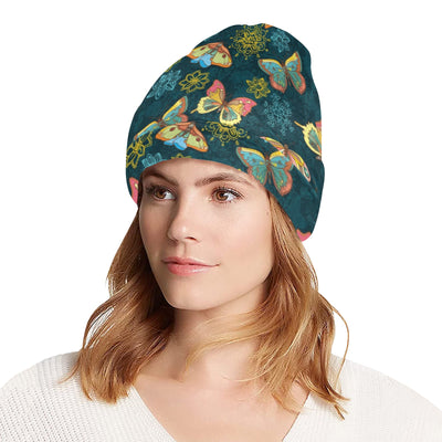 Butterfly Hand Draw Print Pattern Unisex Beanie