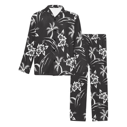 Palm Tree Pattern Print Design PT02 Men's Long Sleeve Pajama Set
