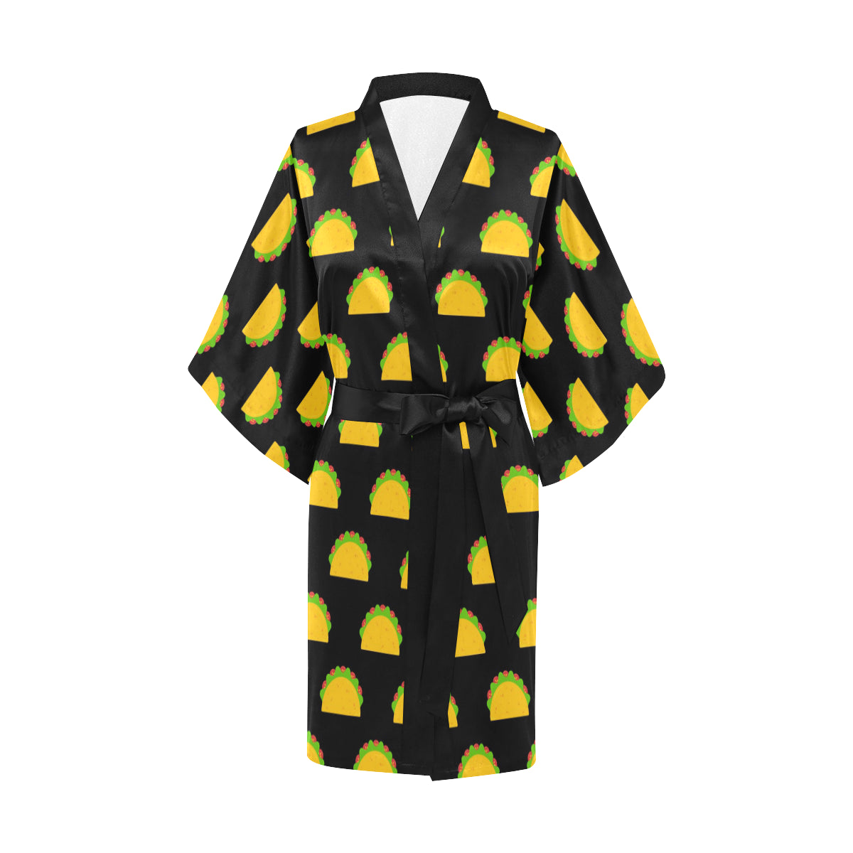 Taco Pattern Print Design TC06 Women's Short Kimono