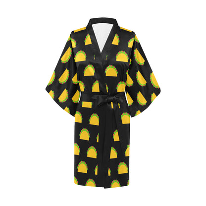 Taco Pattern Print Design TC06 Women's Short Kimono
